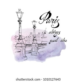 Paris Broadwalk illustration card