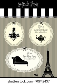 paris cafe borders vector/illustration