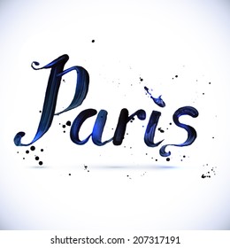 Paris calligraphy vector design