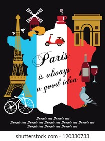 Paris card design. vector illustration