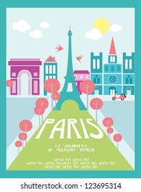 Paris card design. vector illustration