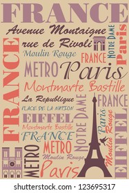 Paris card design. vector illustration