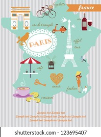 Paris card design. vector illustration