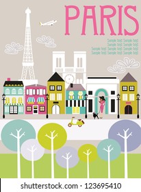 Paris card design. vector illustration