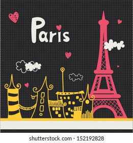 Paris card design. vector illustration