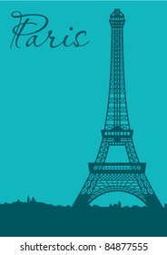 Paris. Card. vector, no gradient