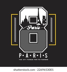 the paris city of france,design typography vector illustration