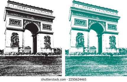 paris city gate  vector france Arc De Triomphe 