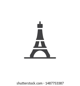 Paris city landmark vector icon. filled flat sign for mobile concept and web design. Eiffel tower glyph icon. France travel symbol, logo illustration. Vector graphics