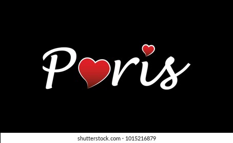 Paris City Logo Type Writing, Black and White
