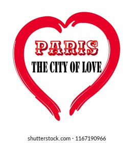 Paris the city of love card. Fashion graphic background design. Modern stylish flat abstract texture. Monochrome template for card, t shirt, prints, wrapping. Design element. Vector illustration.