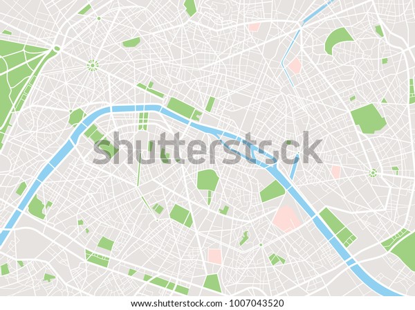 Paris City Map Stock Vector Royalty Free