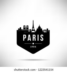 Paris City Modern Skyline Vector Template