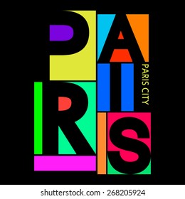 Paris City, Modern T-shirt Typography Graphics, Vector Illustration