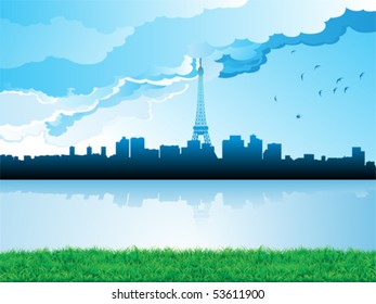 paris city reflections on watter