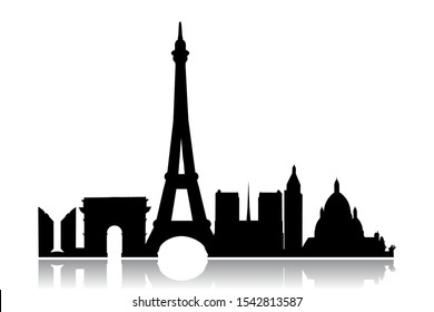 Paris City Silhouette - Stock Vector