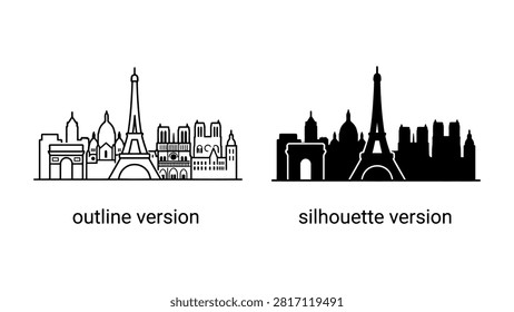 Paris city skyline and