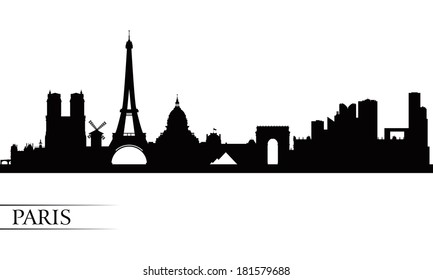 Paris city skyline silhouette background, vector illustration 