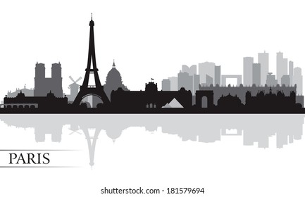 Paris city skyline silhouette background, vector illustration 