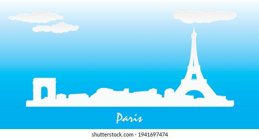 paris city skyline vector illistration