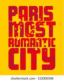 paris city slogan vector art