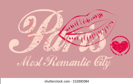 paris city slogan vector art