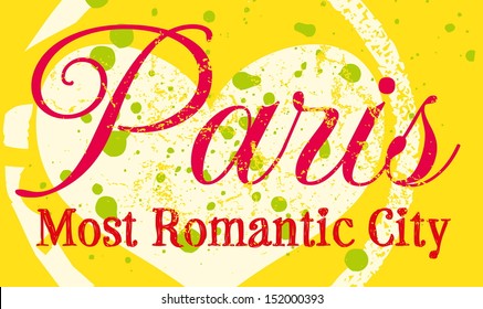 paris city slogan vector art