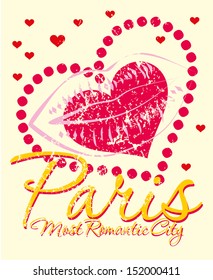 paris city slogan vector art