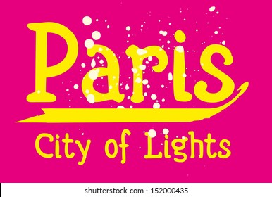 paris city slogan vector art