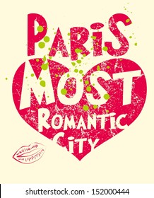 paris city slogan vector art