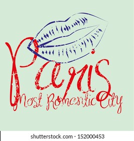 paris city slogan vector art