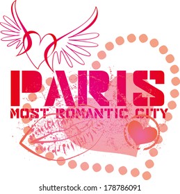 paris city slogan vector art