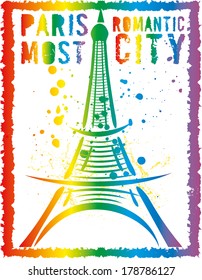 paris city slogan vector art