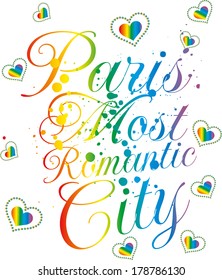 paris city slogan vector art