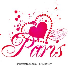 paris city slogan vector art