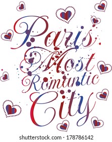 paris city slogan vector art