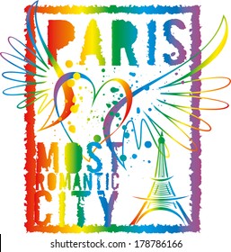 paris city slogan vector art