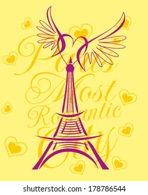 paris city slogan vector art
