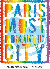 paris city slogan vector art