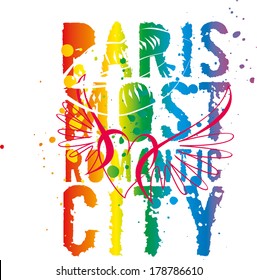 paris city slogan vector art