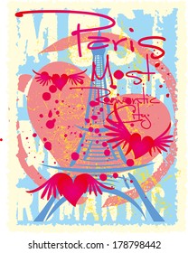paris city slogan vector art