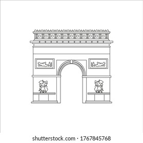 Arco triunfal de la ciudad de París. ilustración para diseño web y móvil.