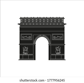 Arco triunfal de la ciudad de París. ilustración para diseño web y móvil.