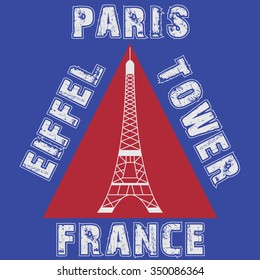 Paris city Typography Graphics. T-shirt Printing Design. Vector illustration