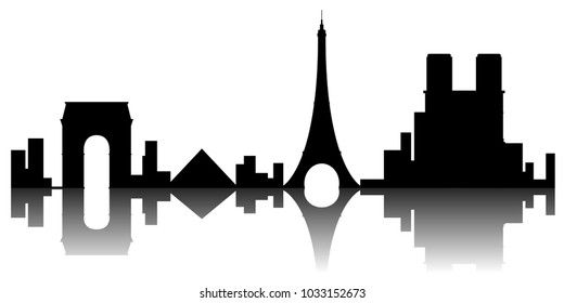 Paris cityscape silhouette