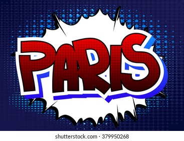 Paris - Comic book style word
