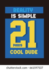 paris cool dude,t-shirt print poster vector illustration
