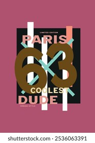 paris coolest dude,t-shirt design fashion vector