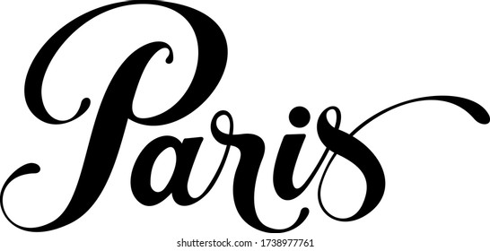 Paris - custom calligraphy text