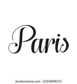 Paris - custom calligraphy text on white background.
